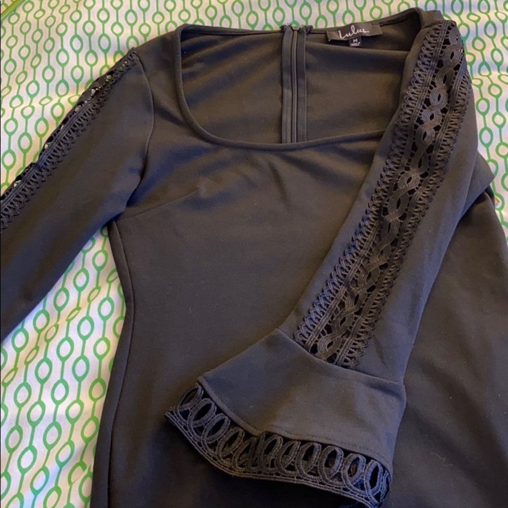 Black long sleeve Lulu’s mini dress